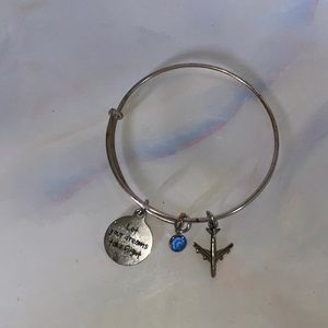 let your dreams take flight bangle bracelet airplane